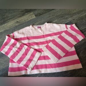 Francesca's Collections Pink and Cream Striped Sweater